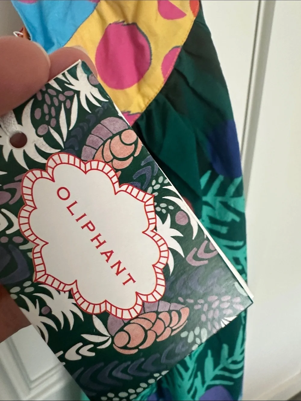 Oliphant Blue & Teal Tropical Halter Dress